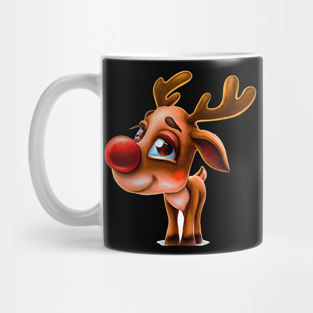 AI Art Cute Male Reindeer Abstract Expressionism Effect by Artist4God